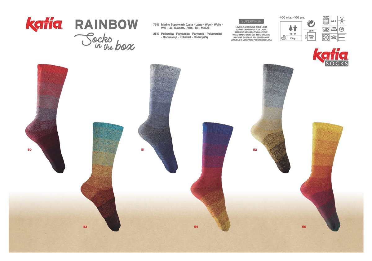 Zeķu dzija Rainbow Socks
