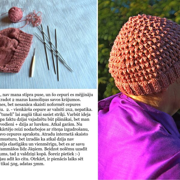 2. Tatjanas daudzkārt adītā cepure