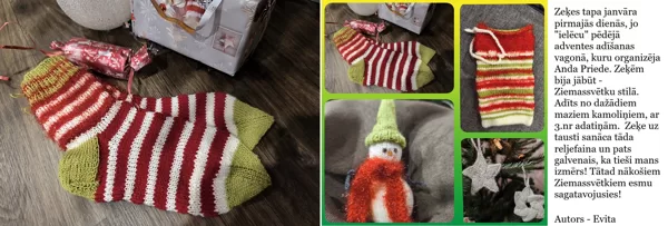 1. Evitas zeķes Ziemassvētku stilā