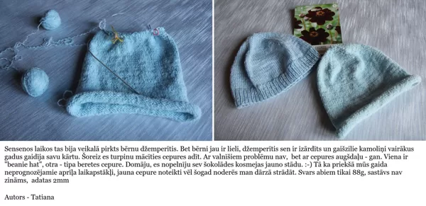 5. Tatjanas cepures no ārdītas dzijas