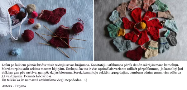 15. Tatjanas zeķītes no dziju atlikumiem
